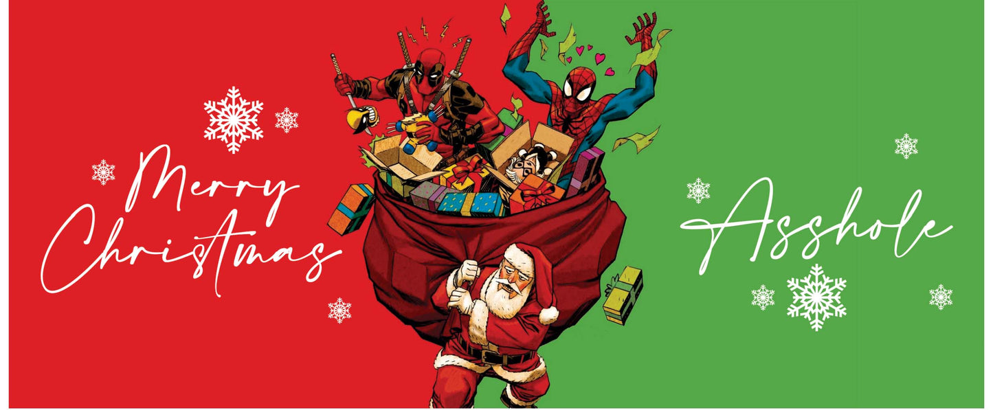 Deadpool és Pókember Karácsonyi bögre