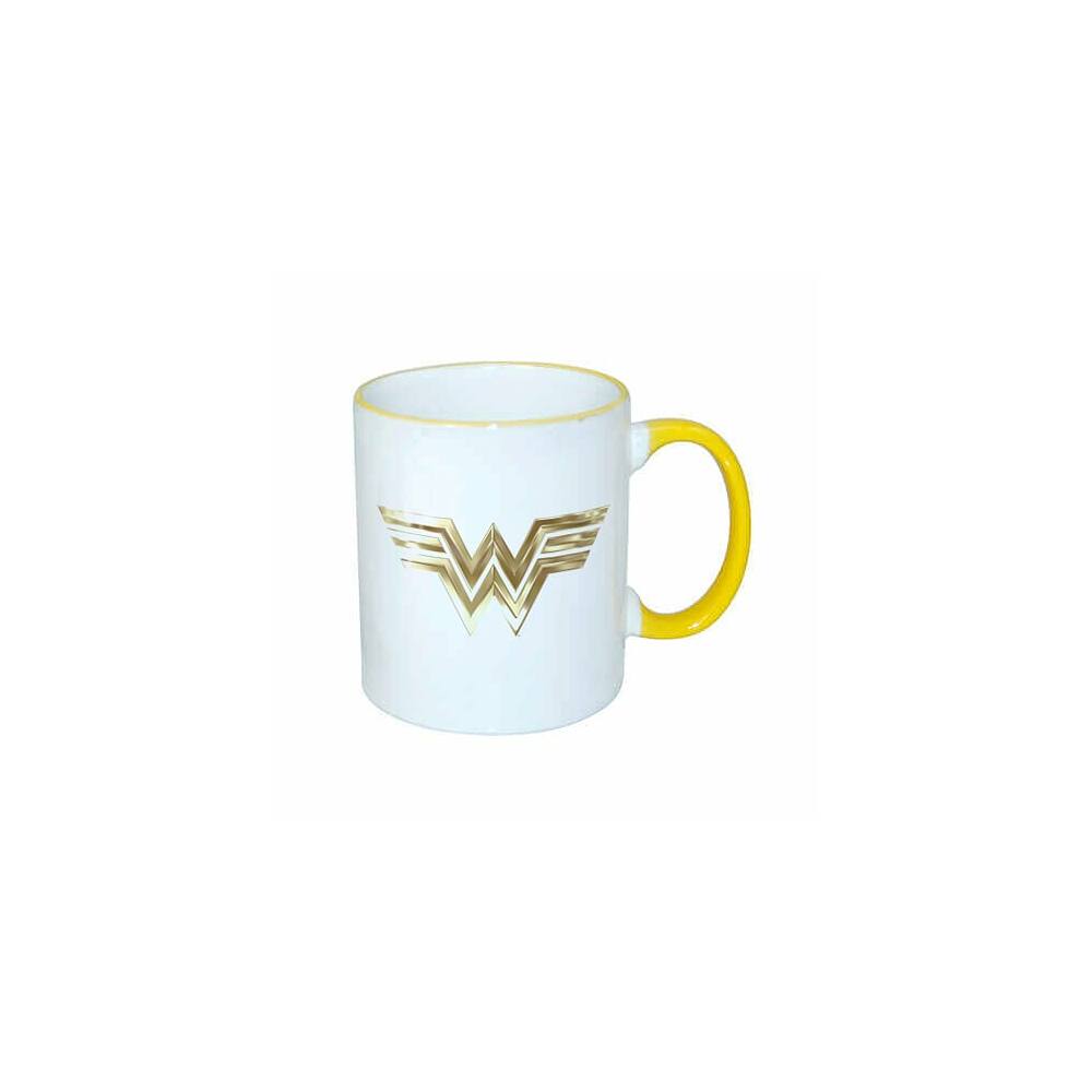 Wonder Woman bögre arany logó sárga festett fülű