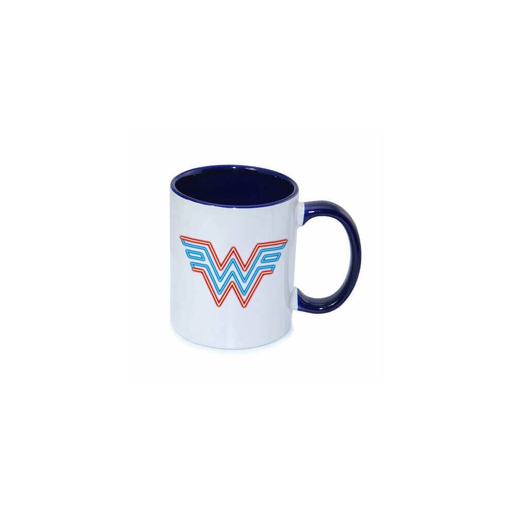 Wonder Woman bögre neon logó kék festett